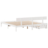 Bed Frame without Mattress White 200x200 cm Solid Wood Pine 3301523