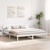 Bed Frame with Headboard White 180 x 200 cm Solid Pine Wood 872054
