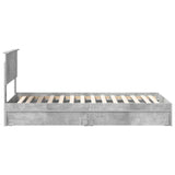 Storage Bed Concrete Grey 90 x 190 cm Engineered Wood 3410843