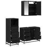 Bathroom Furniture Set 3 pcs Black Oak Engineered Wood 3402538