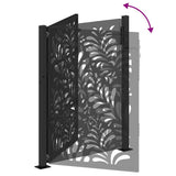 Garden Gate Black 100x125 cm Steel Wave Design 4100970