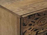 Bed cabinet with Drawer Brown 50 x 33 x 60 cm Solid Mango Wood 4018340