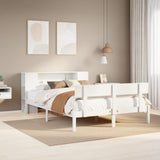 Bookcase Bed without Mattress White 140x200 cm Solid Wood Pine 3321775