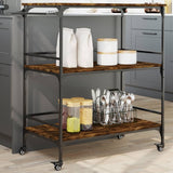 Kitchen Trolley Smoked Oak 100.5x50x105 cm Engineered Wood 842333