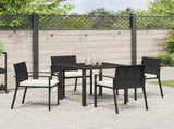 Garden Dining Set 5 pcs Black Powder-Coated Steel 3379248
