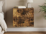 Wall-Mounted Bedside Cabinet Smoked Oak 33 x 34.5 x 40 cm 898135