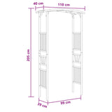 Garden Arch Natural 110 x 40 x 205 cm Bamboo 42028054
