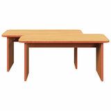 Coffee Table 2 pcs Wax Brown Solid pine wood 873525