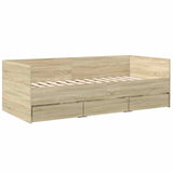 Bed Frame with Storage Sonoma Oak 80 x 200 cm Engineered Wood 3429630
