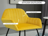 Modern Arm Chair Upholstered Accent Chair with Metal Base for Living Room Yellow T3398P328183