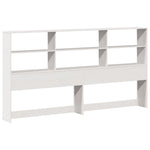 ZNTS Bookcase Bed without Mattress White 200x200 cm Solid Wood Pine 3321713