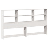 ZNTS Bookcase Bed without Mattress White 200x200 cm Solid Wood Pine 3321713