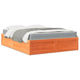 Bed with Mattress Wax Brown 160x200 cm Solid Wood Pine 3281930