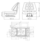210156 Tractor Seat with Backrest Black