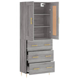 Highboard Grey Sonoma 69.5x34x180 cm Engineered Wood 3199743
