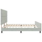 ZNTS Bed Frame Light Grey 200x200 cm Velvet 3345029