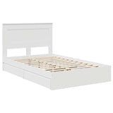 Storage Bed with Headboard White 120 x 190 cm Engineered Wood 3410254