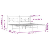 Metal Bed Frame without Mattress with Headboard Black 200x200cm 374346