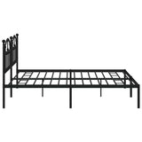 Metal Bed Frame without Mattress with Headboard Black 193x203cm 353445