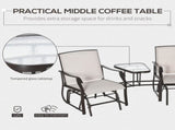 Gliding Jack and Jill Seat, with Glass-Top Table - Brown/Beige T3398P322162
