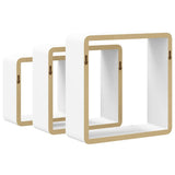 323952 Wall Cube Shelves 3 pcs White MDF