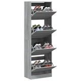 Shoe Cabinet with 4 Flip-Drawers Grey Sonoma 60x34x187.5 cm 3214376