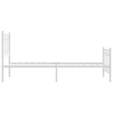 Metal Bed Frame without Mattress with Footboard White 90x190cm 376187