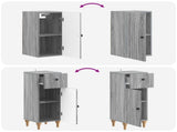 3 Piece Bathroom Cabinet Set ALKMAAR Grey Sonoma 3417753