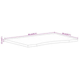 Desk Top with Curve 90x50x2.5 cm Solid Wood Rough Mango 370193