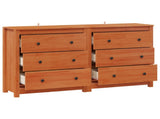 Sideboard 2 pcs Wax Brown 140 x 35 x 80 cm Solid Pine Wood 3424975