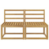 2 Piece Outdoor Middle Sofa Solid Acacia Wood White 901462