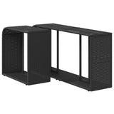 Storage Shelves 2 pcs Black Poly Rattan 365981