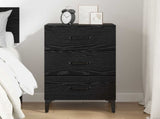 Bedside Cabinet Black Oak 40 x 40.5 x 66 cm Engineered Wood 880624