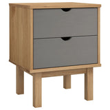 Bedside Cabinet OTTA Brown&Grey 45x39x57 cm Solid Wood Pine 348577