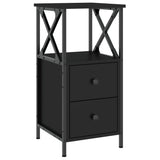 ZNTS Bedside Cabinet Black 34x35.5x70 cm Engineered Wood 825943