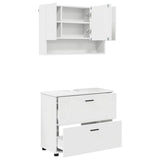 Bathroom Furniture Set 2 pcs White Engineered Wood and Metal 3393013
