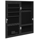 Mirror Jewellery Cabinet with LED Lights Wall Mounted Black 353248