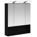 Bathroom Mirror Cabinet with Shelf Black Oak 60 x 14.5 x 70 cm 889192