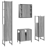 4 Piece Bathroom Cabinet Set Grey Sonoma Engineered Wood 3214768