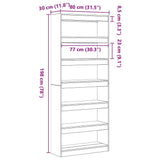 Book Cabinet Artisan Oak 80 x 30 x 198 cm Engineered Wood 3333922