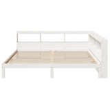 Bookcase Bed without Mattress White 180x200 cm Super King Solid Wood Pine 3324374