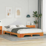 Bed Frame Brown 140 x 210 cm Solid Pine Wood 872901