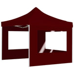 Professional Folding Party Tent with Walls Aluminium 3x3 m Wine Red 45489