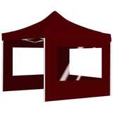 Professional Folding Party Tent with Walls Aluminium 3x3 m Wine Red 45489