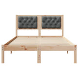 Bed Frame with Headboard Dark Grey 120 x 200 cm Solid Pine Wood 878190