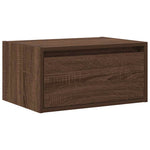 ZNTS Wall-mounted Bedside Cabinet with LED Lights Brown Oak 860223