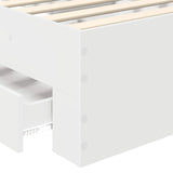 Bed Frame with Headboard White 100 x 200 cm Engineered Wood 3410019