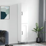 Highboard White 34.5x34x180 cm Engineered Wood 3199137