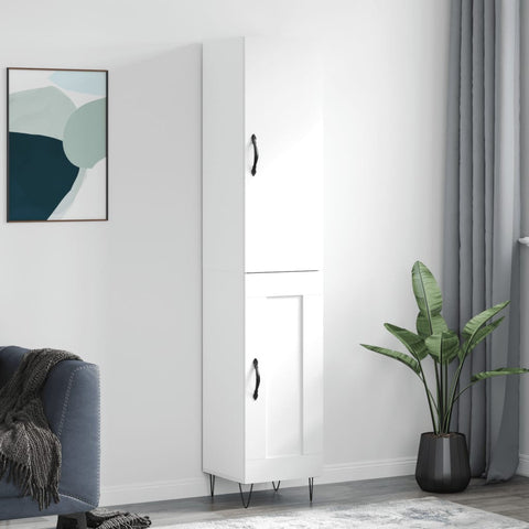 Highboard White 34.5x34x180 cm Engineered Wood 3199137