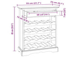 Wine Rack 55 x 23 x 85 cm Solid Mahogany Wood 42012411